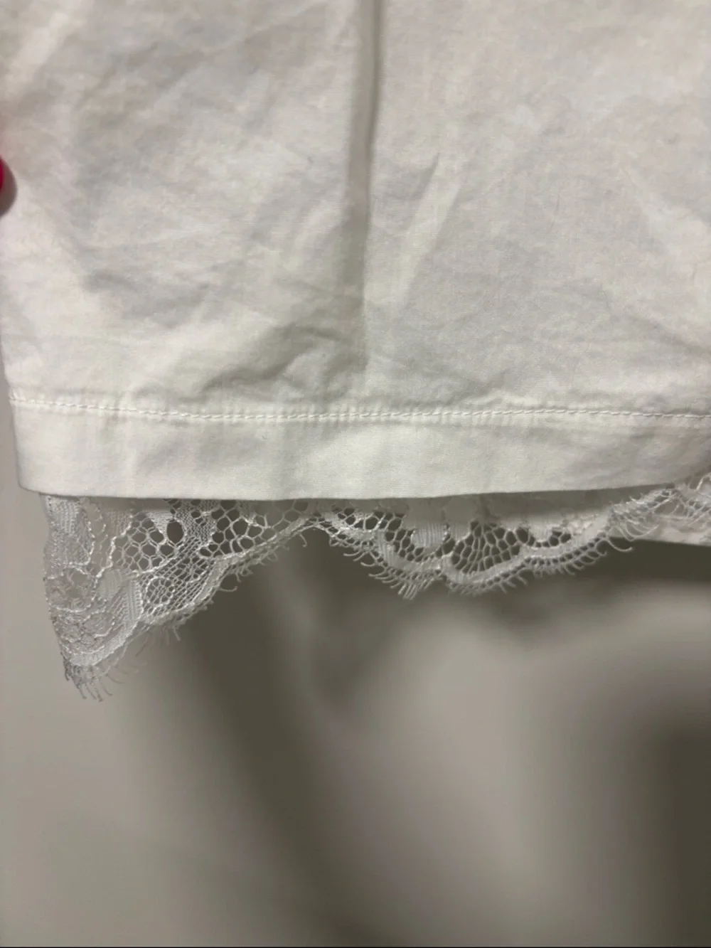 NWOT CREAM Women's White Lace-Back Button-Up Blouse - Picture 9 of 12